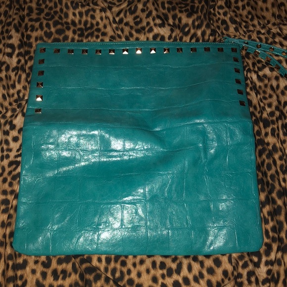 Clutch handbag color teal - Picture 2 of 2